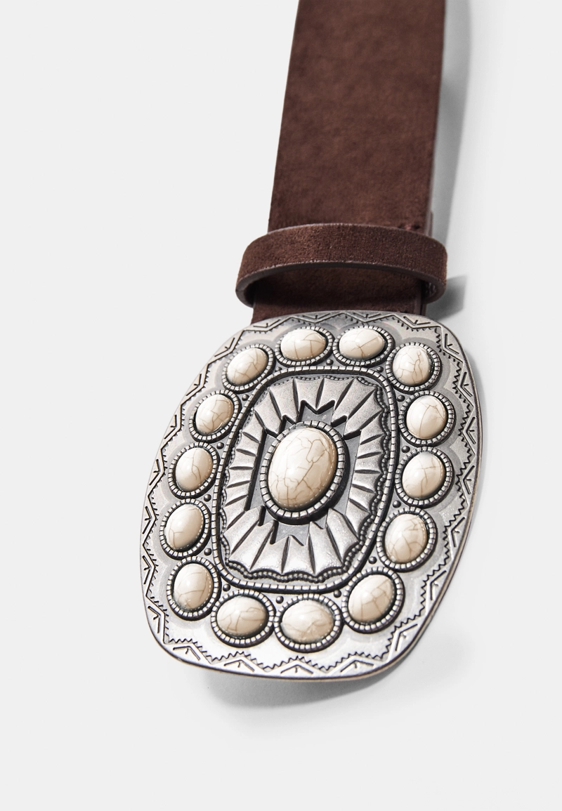 Ремень с пряжками и бирюзовыми камнями