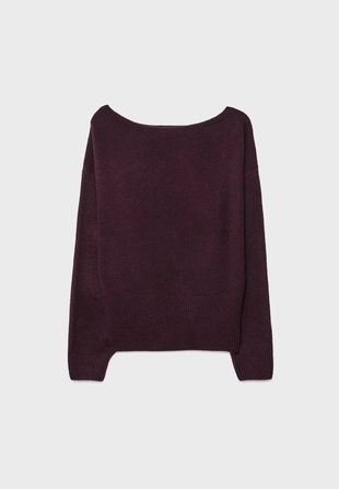 Мягкий вязаный джемпер с вырезом-лодочкой- Заказать в России