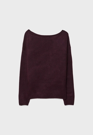 Мягкий вязаный джемпер с вырезом-лодочкой- Заказать в России