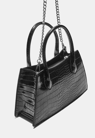 Сумка-трапеция с тиснением под кожу крокодила- Заказать в России