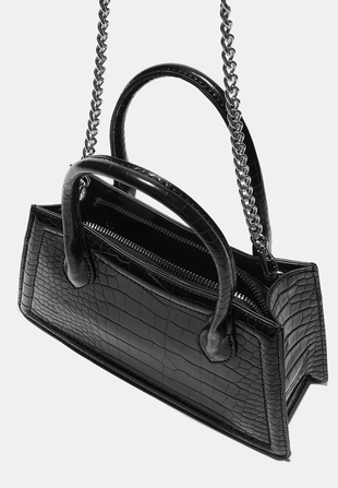 Сумка-трапеция с тиснением под кожу крокодила- Заказать в России