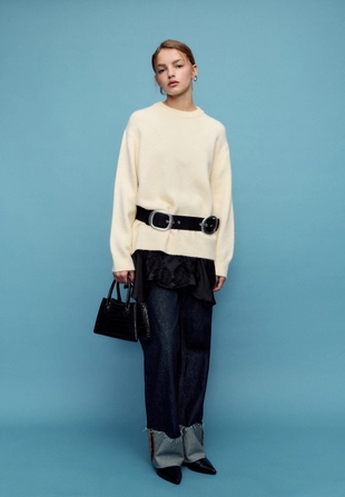 Сумка-трапеция с тиснением под кожу крокодила- Заказать в России