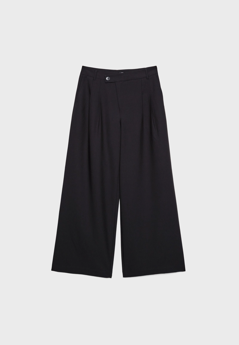 Повседневные брюки в полоску с перекрестной талией