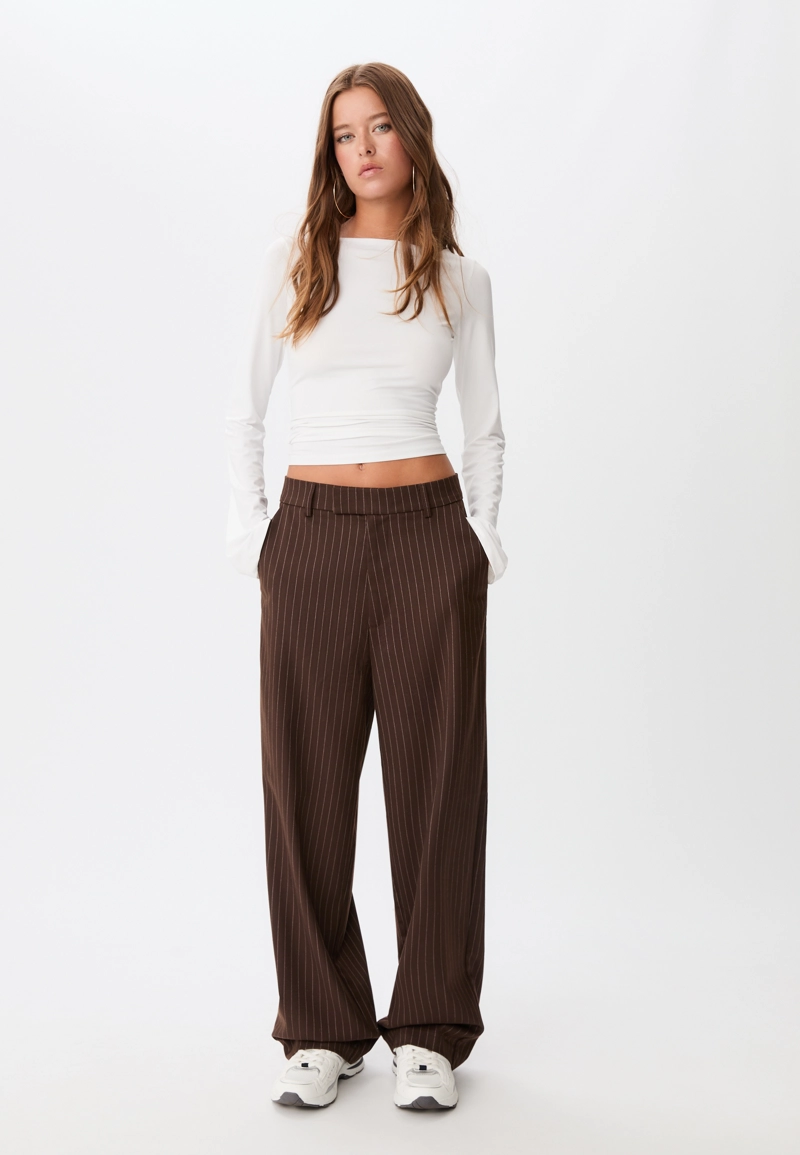 Брюки-бэгги в полоску