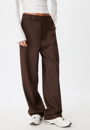 Брюки-бэгги в полоску- Заказать в России