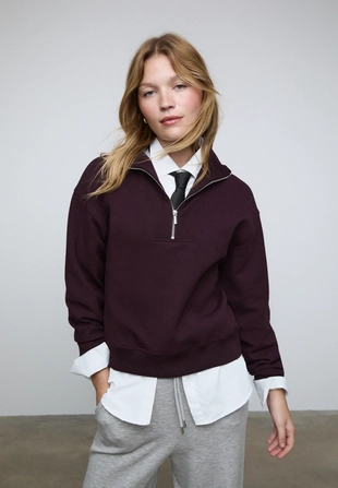 Толстовка с высоким воротником на молнии- Заказать в России