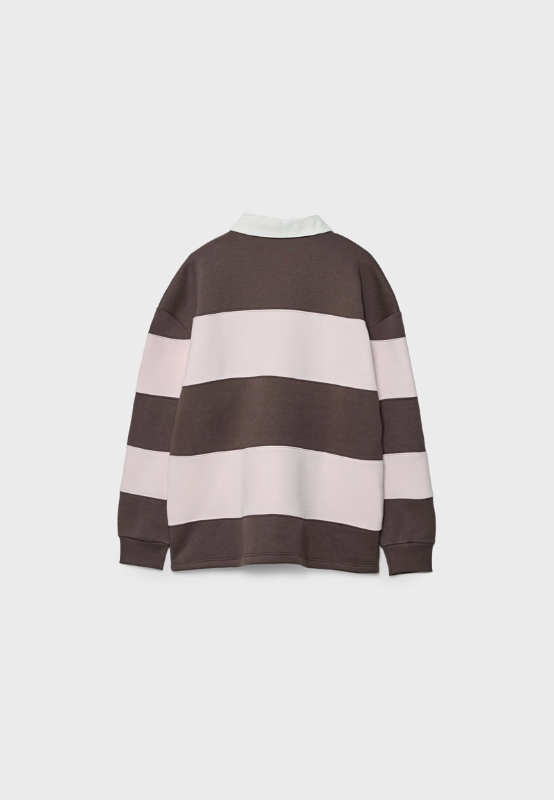 Толстовка-поло в полоску с принтом