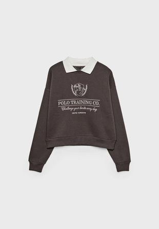 Вышитая толстовка с воротником поло- Заказать в России