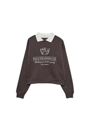 Вышитая толстовка с воротником поло- Заказать в России