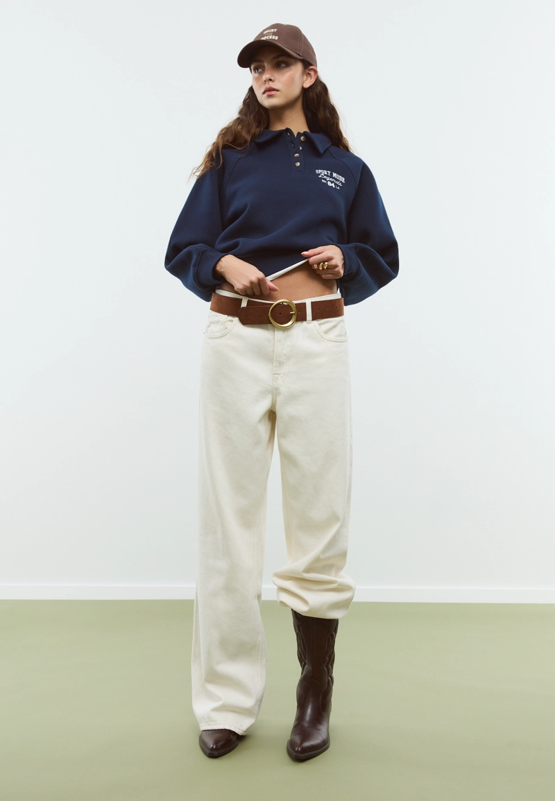 Толстовка-поло на пуговицах