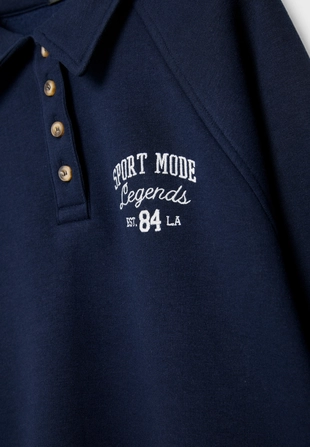 Толстовка-поло на пуговицах- Заказать в России