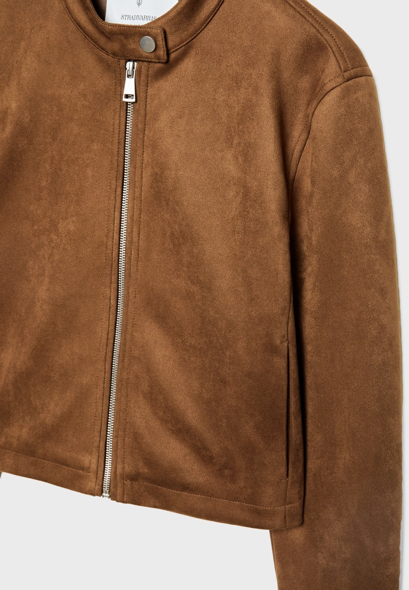 Куртка из искусственной замши на молнии