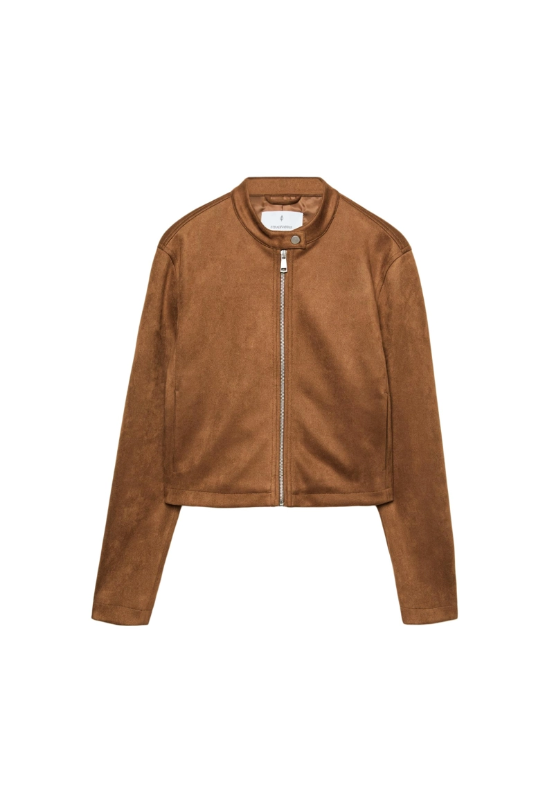 Куртка из искусственной замши на молнии