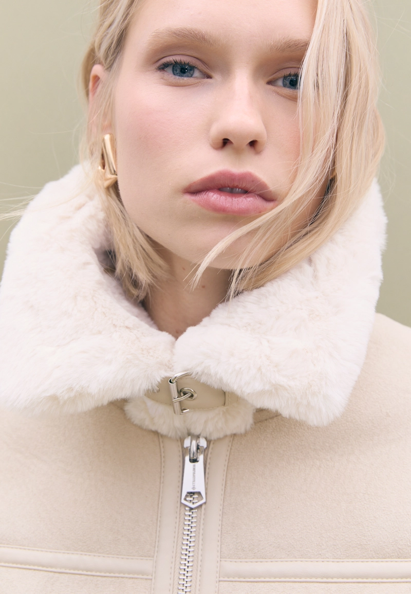 Куртка-дубленка из искусственной замши