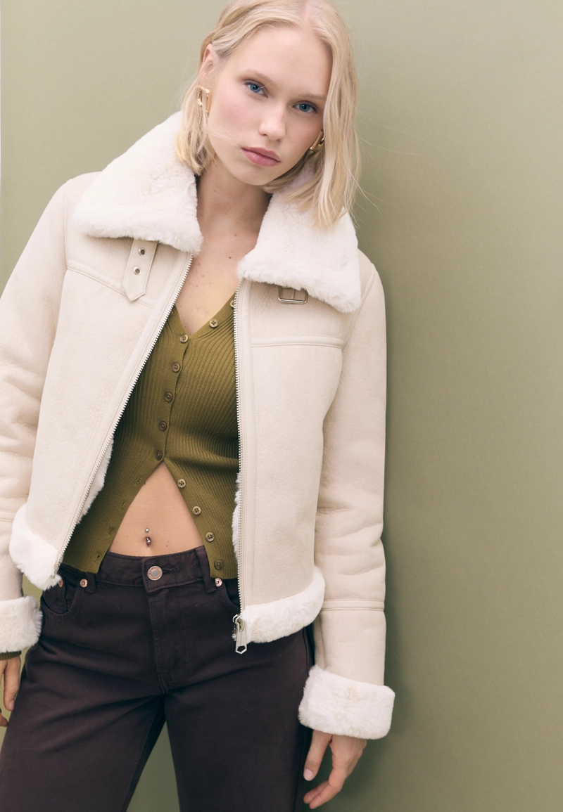 Куртка-дубленка из искусственной замши