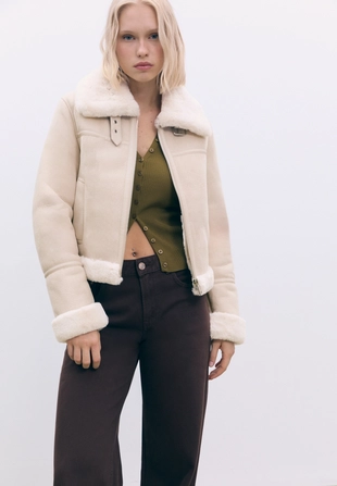 Куртка-дубленка из искусственной замши- Заказать в России