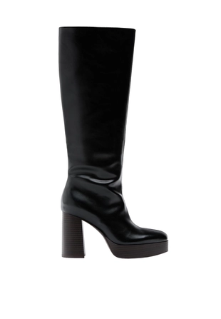 Высокие сапоги на платформе и каблуке- Заказать в России