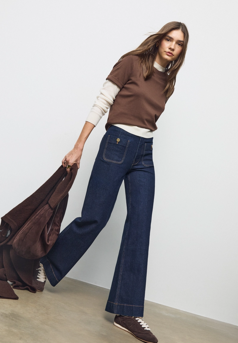 Джинсы D77 в минималистичном стиле с карманами