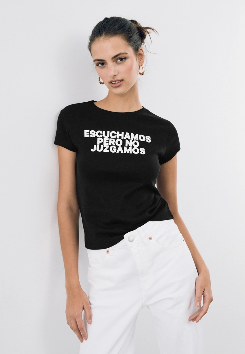 Облегающая футболка с текстом