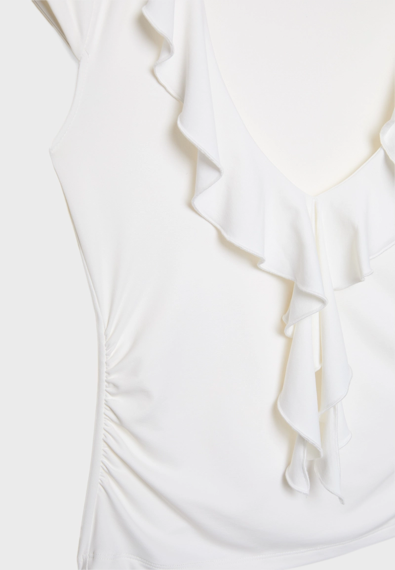 Топ из полиамида с оборками