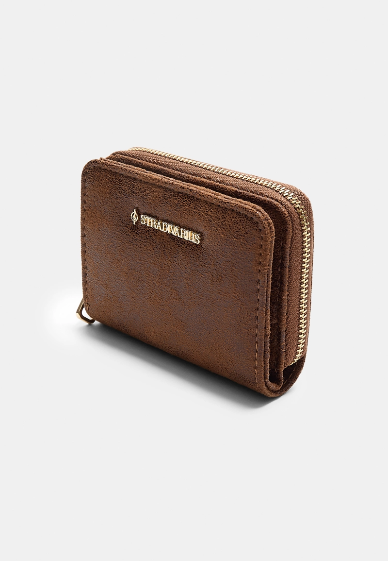 Кошелек-карточница на молнии из искусственной замши