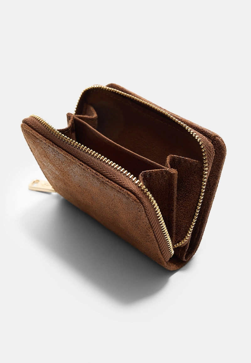 Кошелек-карточница на молнии из искусственной замши