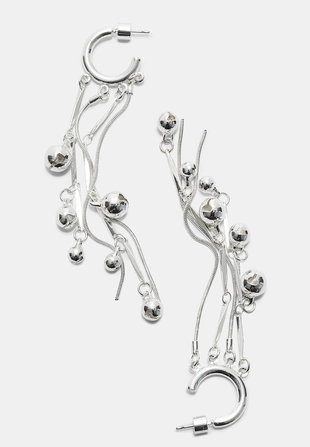 Длинные серьги-кольца с подвесками- Заказать в России