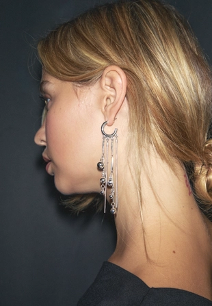 Длинные серьги-кольца с подвесками- Заказать в России