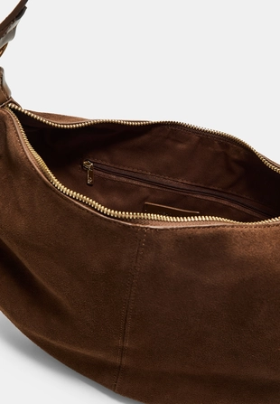 Кожаная сумка-полумесяц- Заказать в России