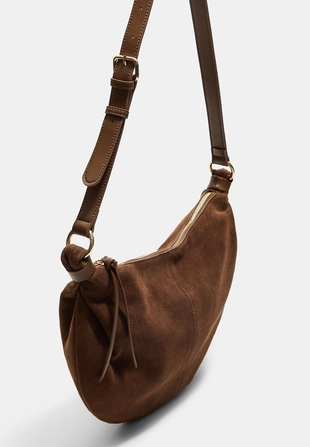 Кожаная сумка-полумесяц- Заказать в России