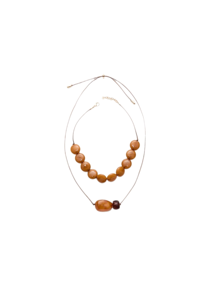 Набор из 2 колье на шнурке с бусинами