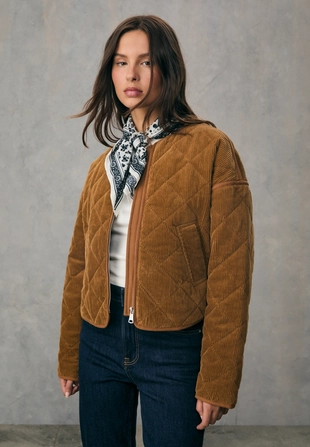 Стеганая вельветовая куртка- Заказать в России