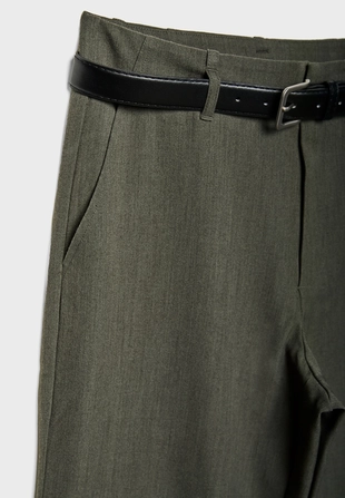 Прямые струящиеся брюки с поясом- Заказать в России