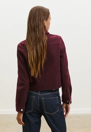 Укороченная куртка из мягкой ткани- Заказать в России