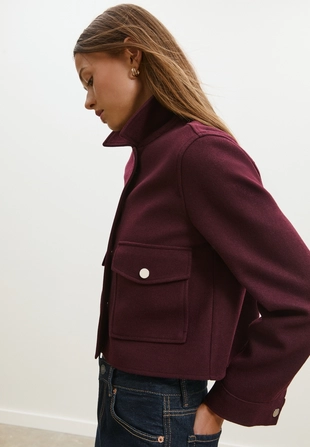 Укороченная куртка из мягкой ткани- Заказать в России