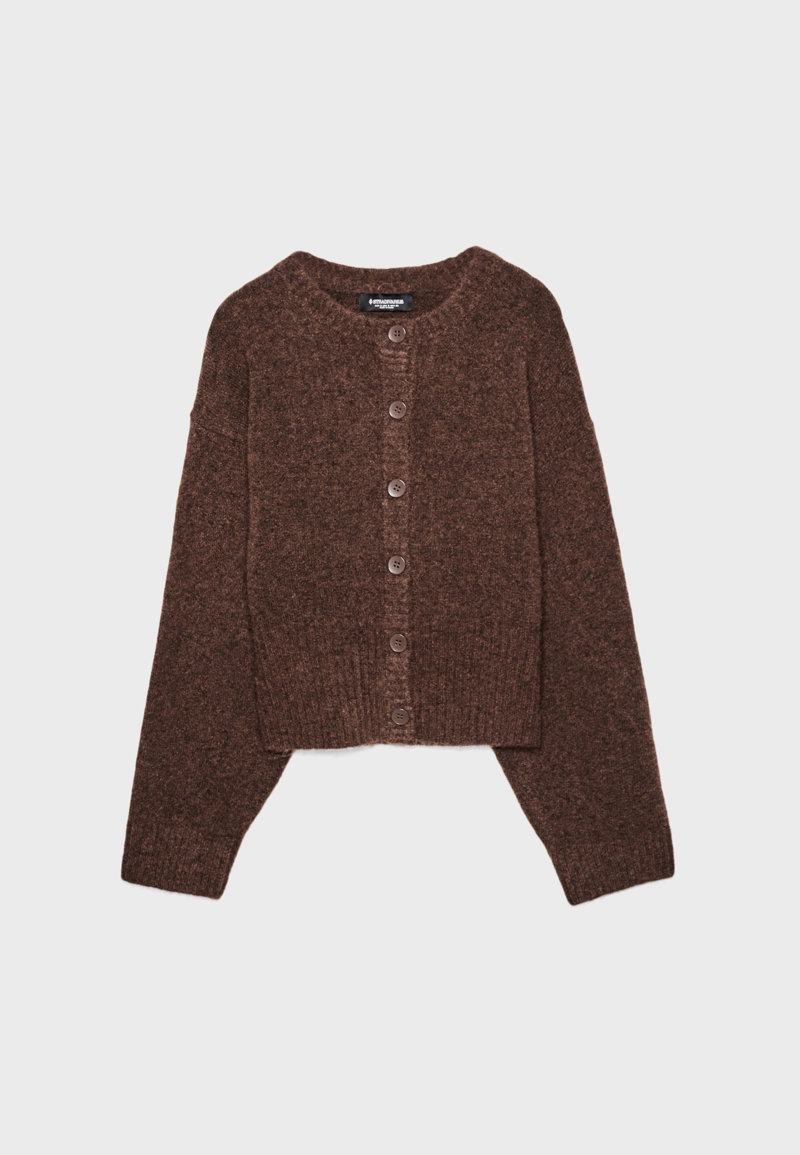 Трикотажный кардиган с широкими рукавами