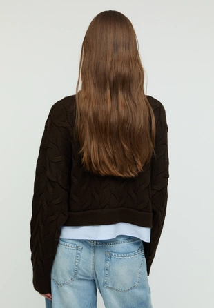 Комбинированный вязаный свитер- Заказать в России