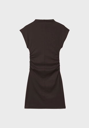 Короткое приталенное платье со сборками- Заказать в России