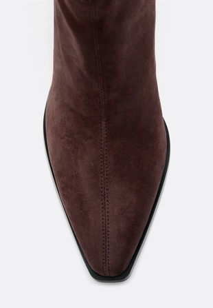 Ботильоны на каблуке из искусственной замши- Заказать в России