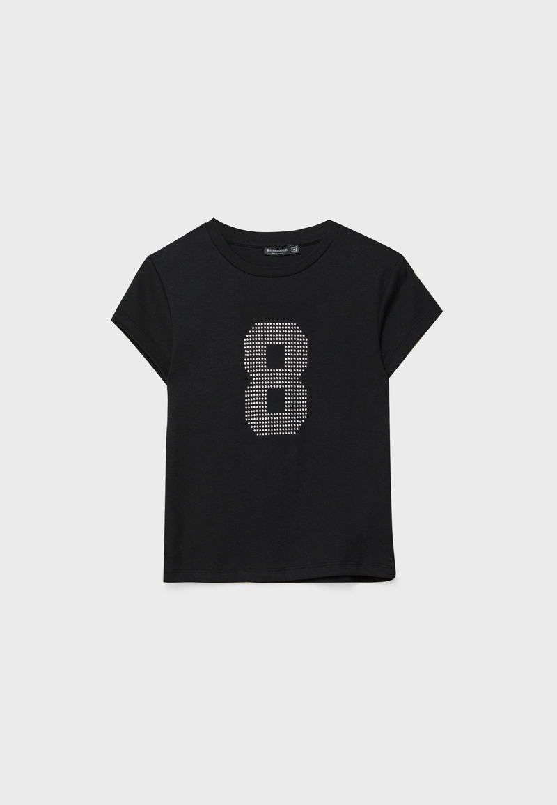 Облегающая футболка с блестящей отделкой