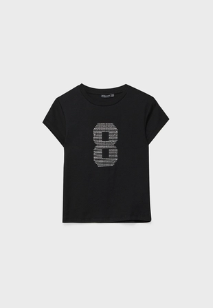 Облегающая футболка с блестящей отделкой- Заказать в России