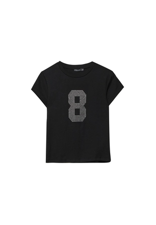 Облегающая футболка с блестящей отделкой- Заказать в России