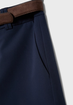 Мини-юбка-шорты с поясом- Заказать в России