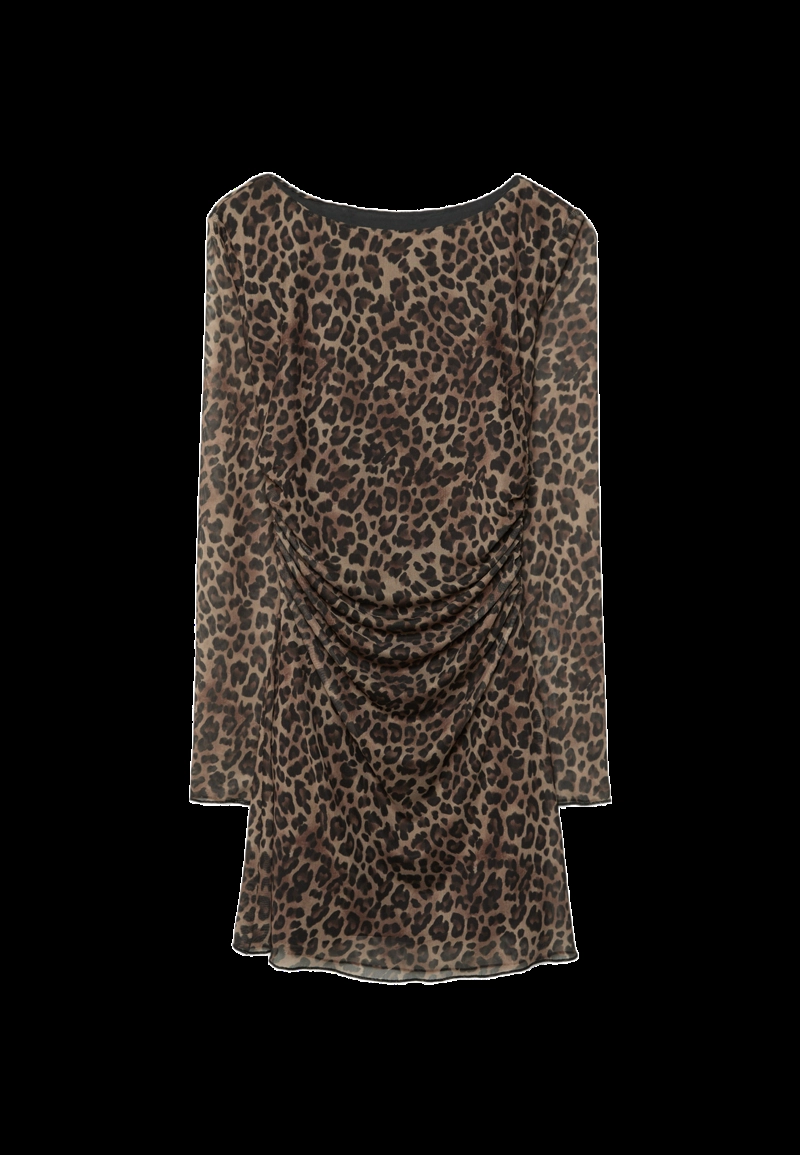 Короткое платье из полупрозрачной ткани с принтом