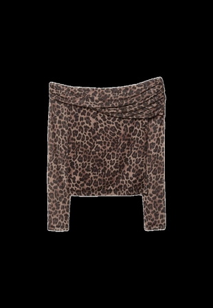 Асимметричная футболка из полупрозрачной ткани с принтом- Заказать в России