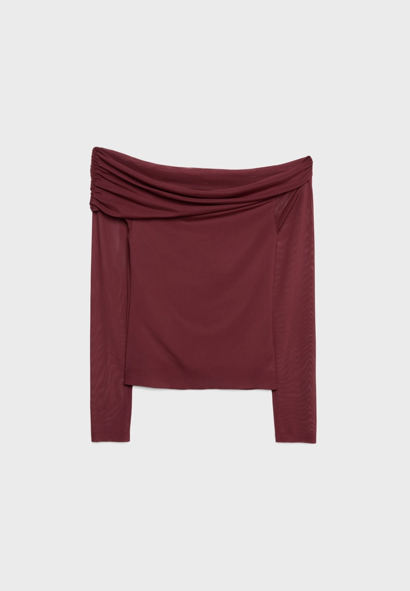 Асимметричная футболка из полупрозрачной ткани