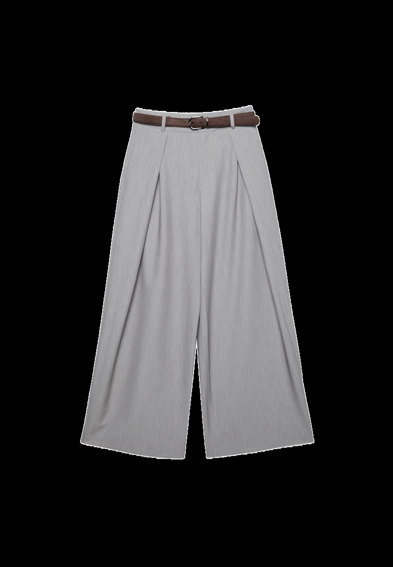 Брюки с макси-защипами и поясом