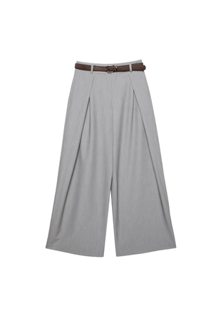 Брюки с макси-защипами и поясом- Заказать в России