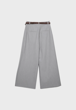 Брюки с макси-защипами и поясом- Заказать в России