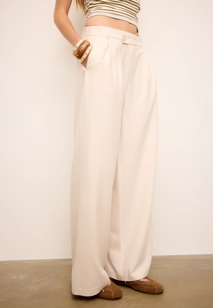 Повседневные брюки в полоску с перекрестной талией- Заказать в России